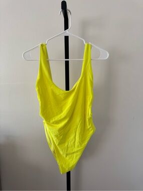 aerie Neon Yellow Scoop Neck One-Piece